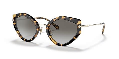 miu miu mu 08xs|Miu Miu MU 08XS 53 Grey Gradient & Light Havana Sunglasses.